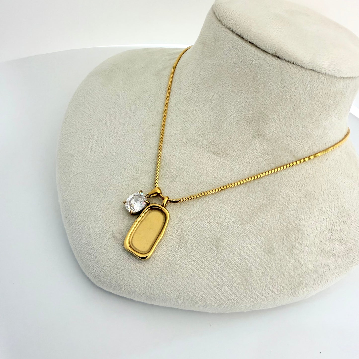 Stone Charm Long Necklace - MANKAA Chain