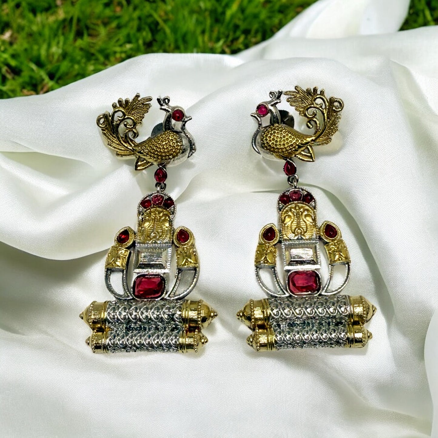 Nayvika Dangler Earring - MANKAA Ruby Earrings