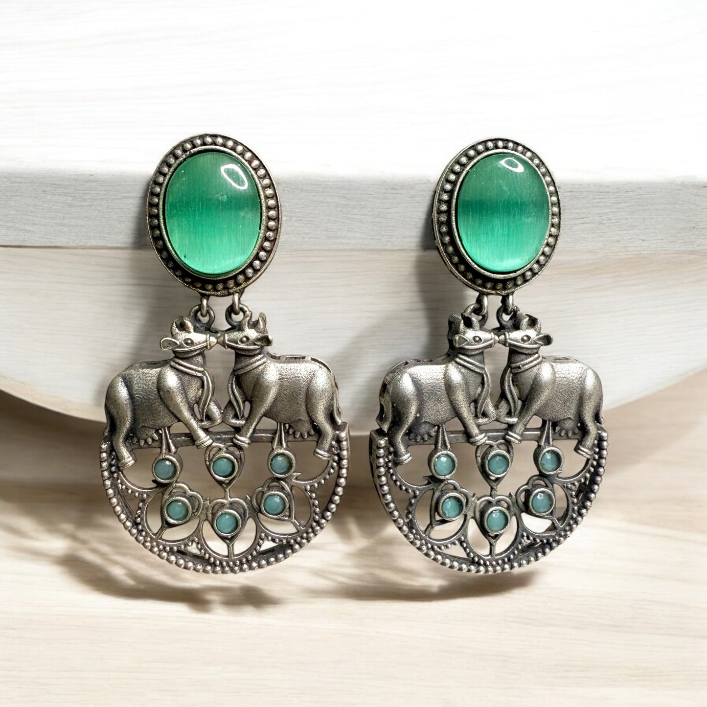 Nandika Dangler Earrings - MANKAA Mint Earrings