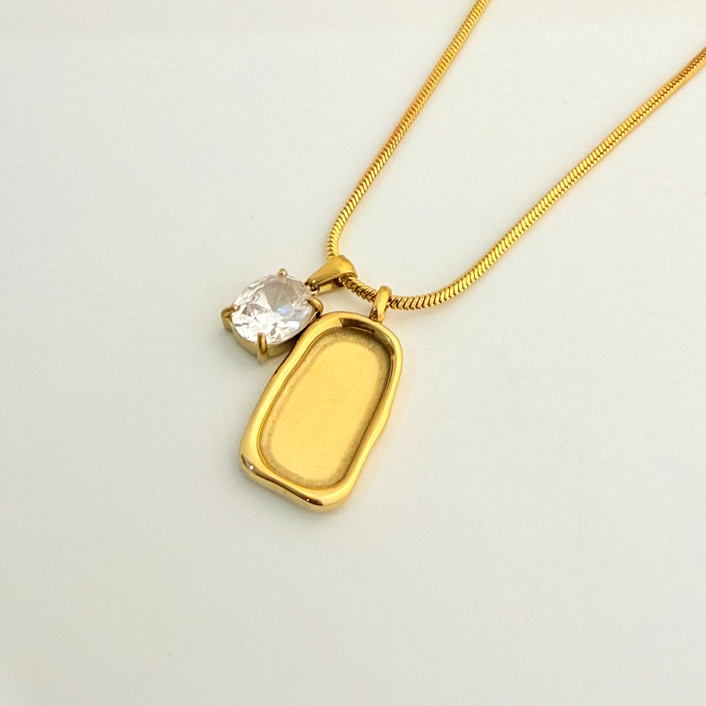 Stone Charm Long Necklace - MANKAA Chain