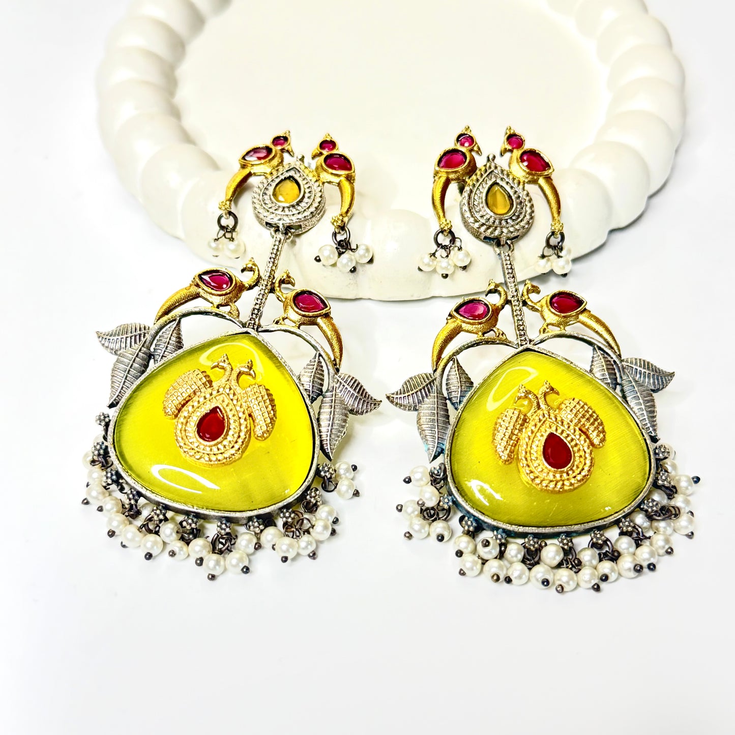 Maharani Peacock Earrings - MANKAA Earrings