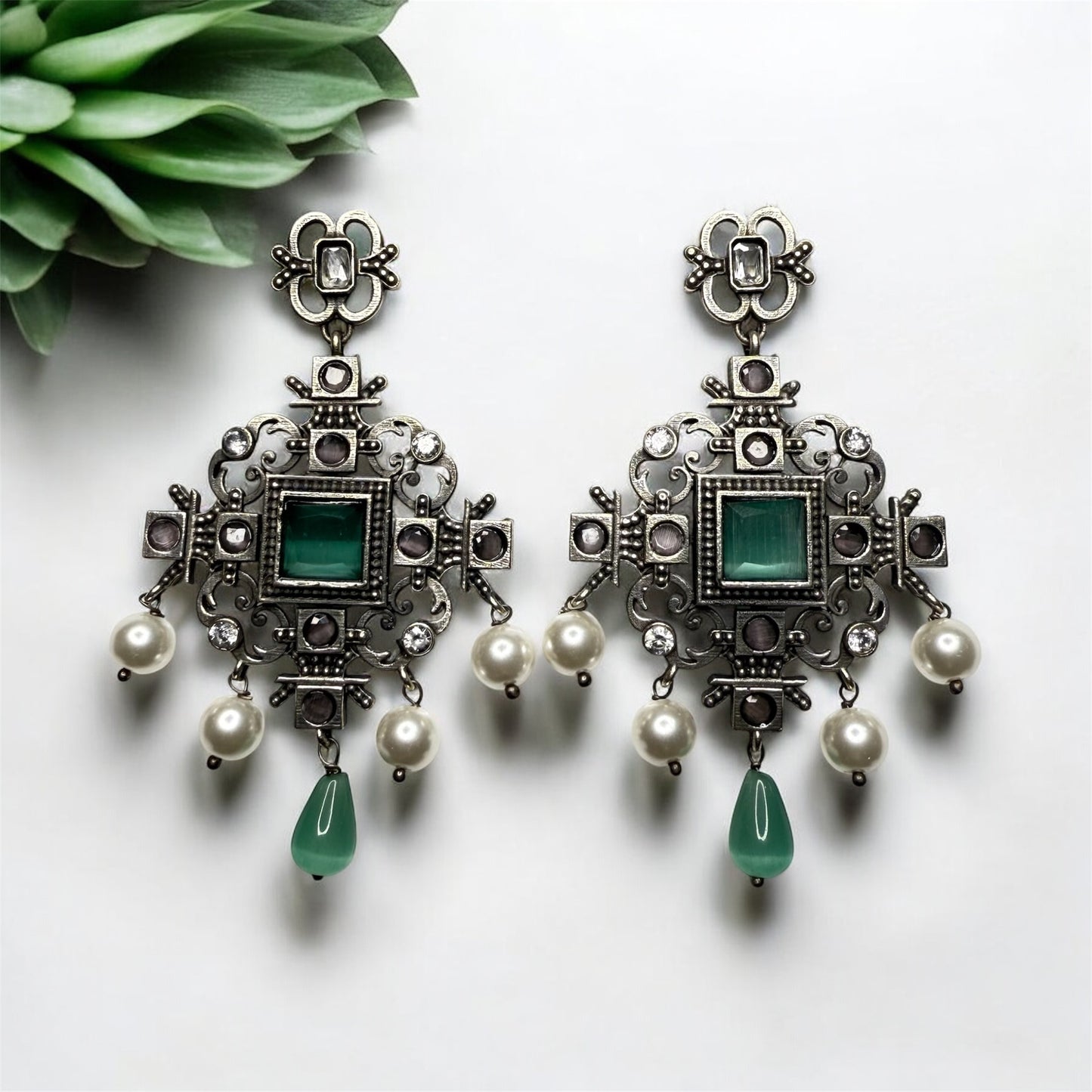 Alankrita Dangler Earring - MANKAA Mint Earrings