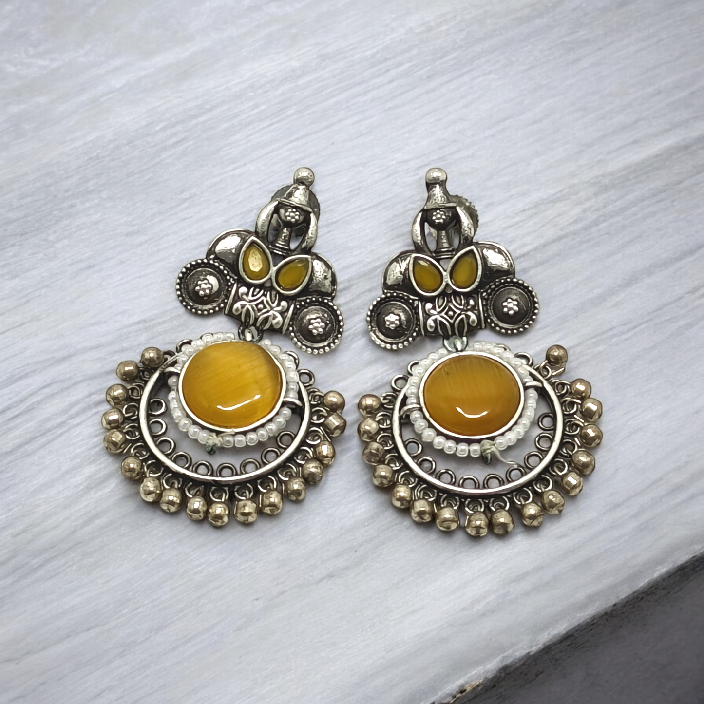 Devangana Yellow Dangler - MANKAA Earring