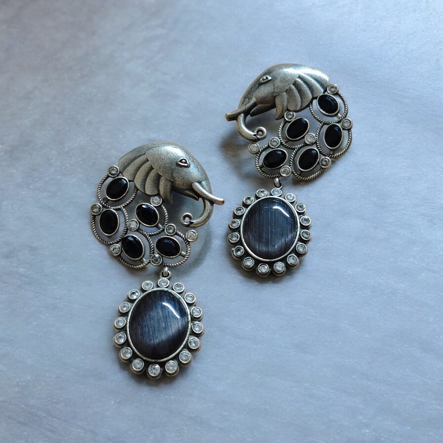 Antara Black Danglers - MANKAA Default Title Earrings