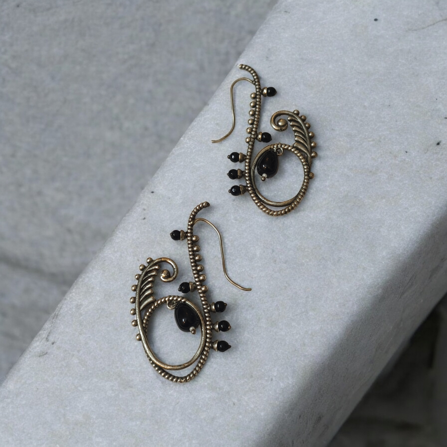 Gargi Black Hooks - MANKAA Earrings