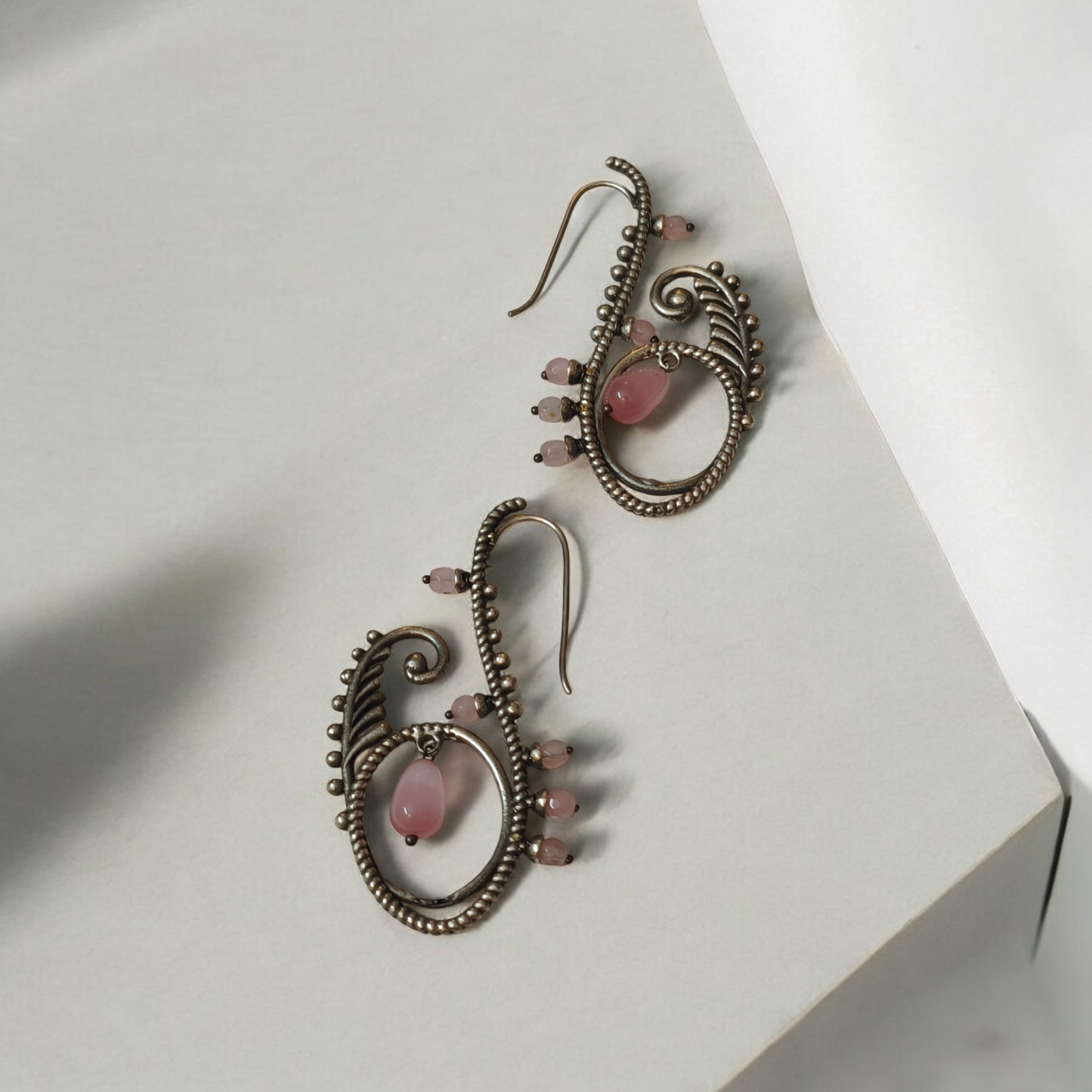 Gargi Pink Hooks - MANKAA Earrings