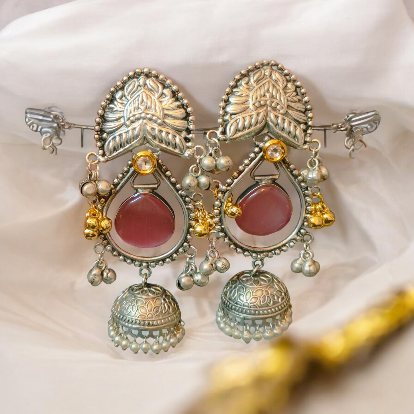 Akanksha Pink Dangling Jhumka - MANKAA Default Title Earrings