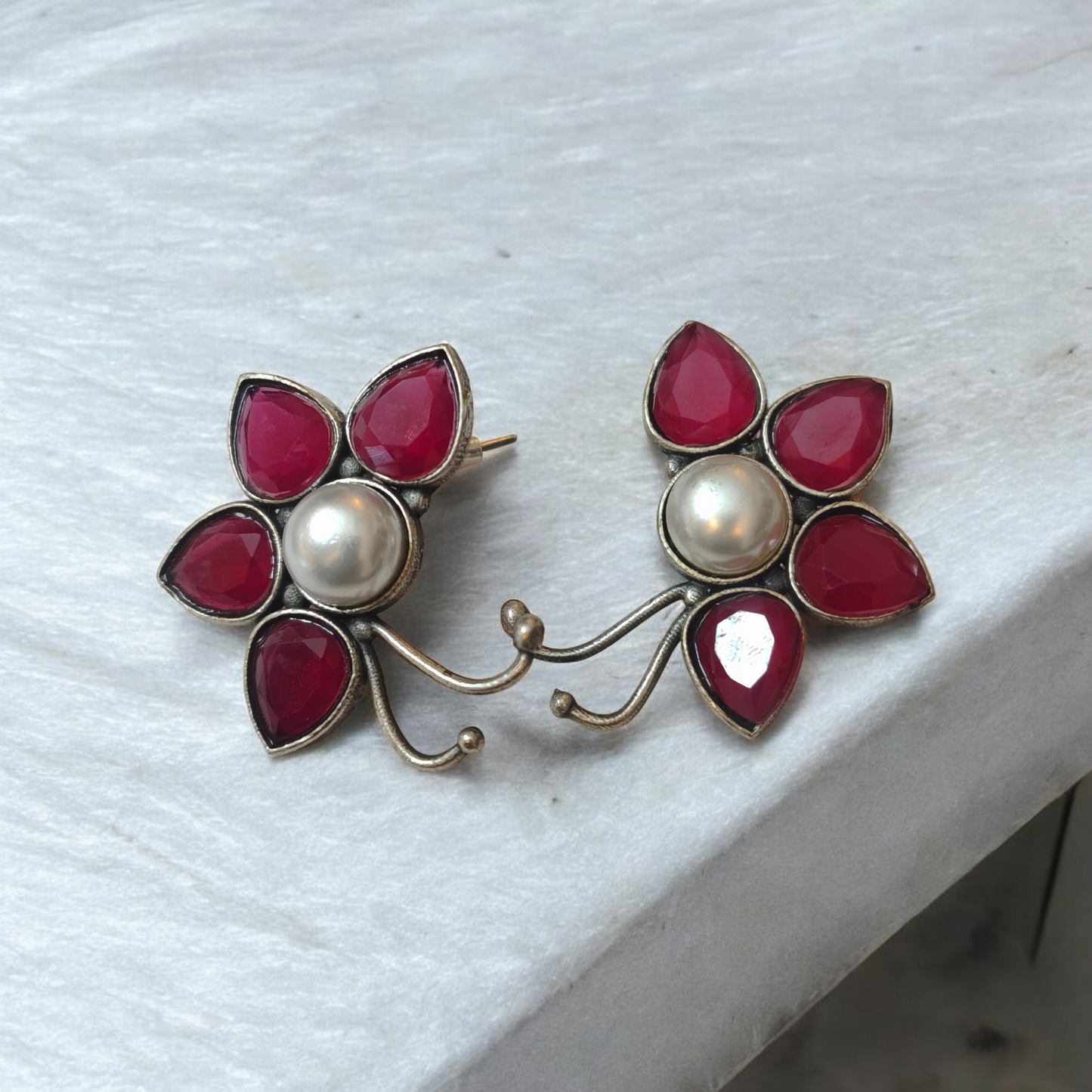 Aamara Ruby Studs - MANKAA Default Title Earrings
