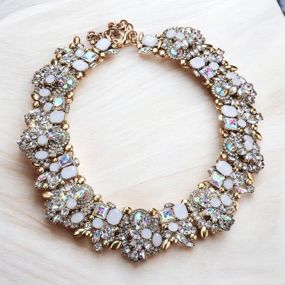 Crystal Rhinestone Statement Necklace Set - MANKAA Necklace set