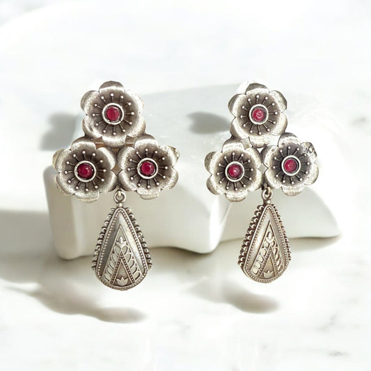 Kusumira Dangler Earring - MANKAA Ruby Earrings