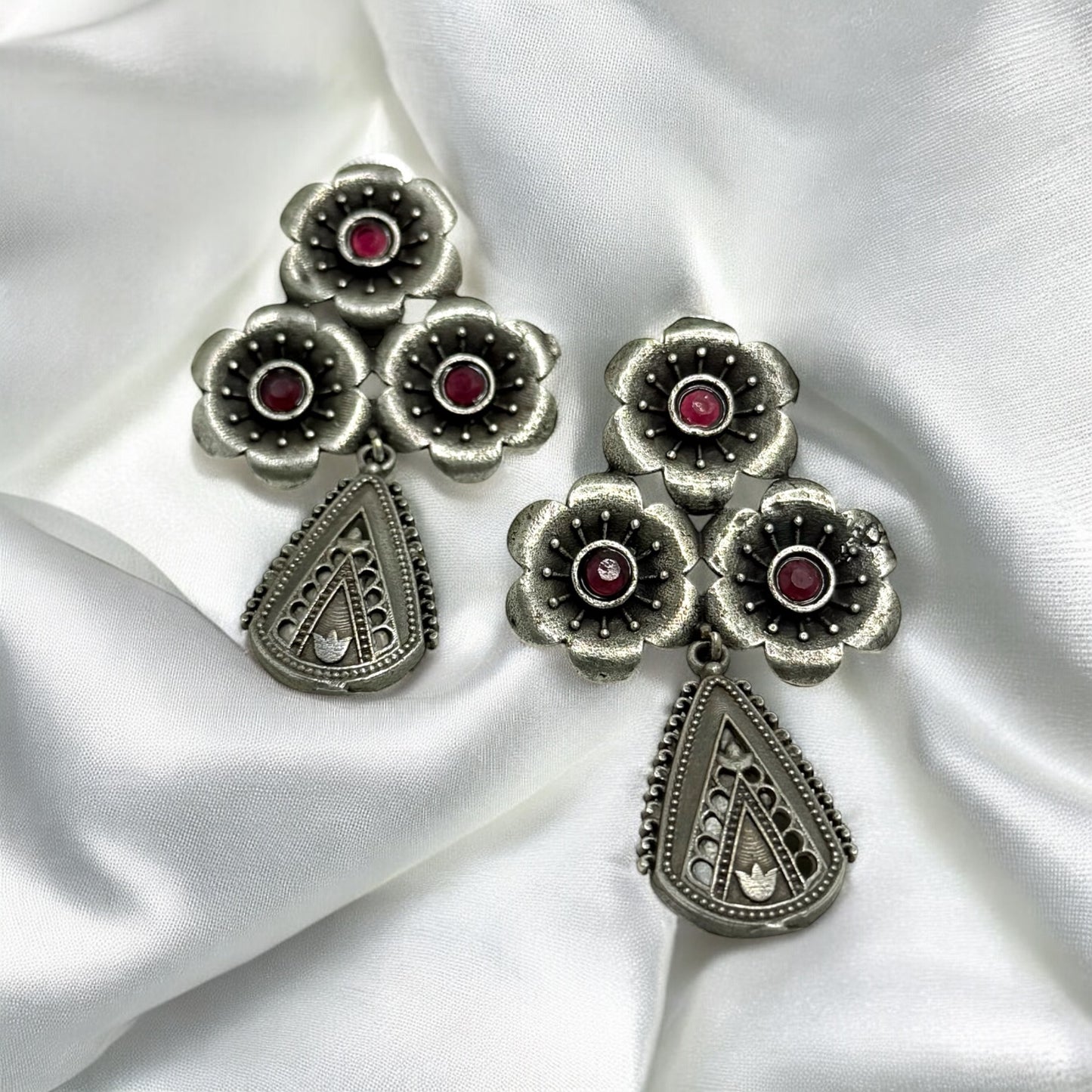 Kusumira Dangler Earring - MANKAA Ruby Earrings