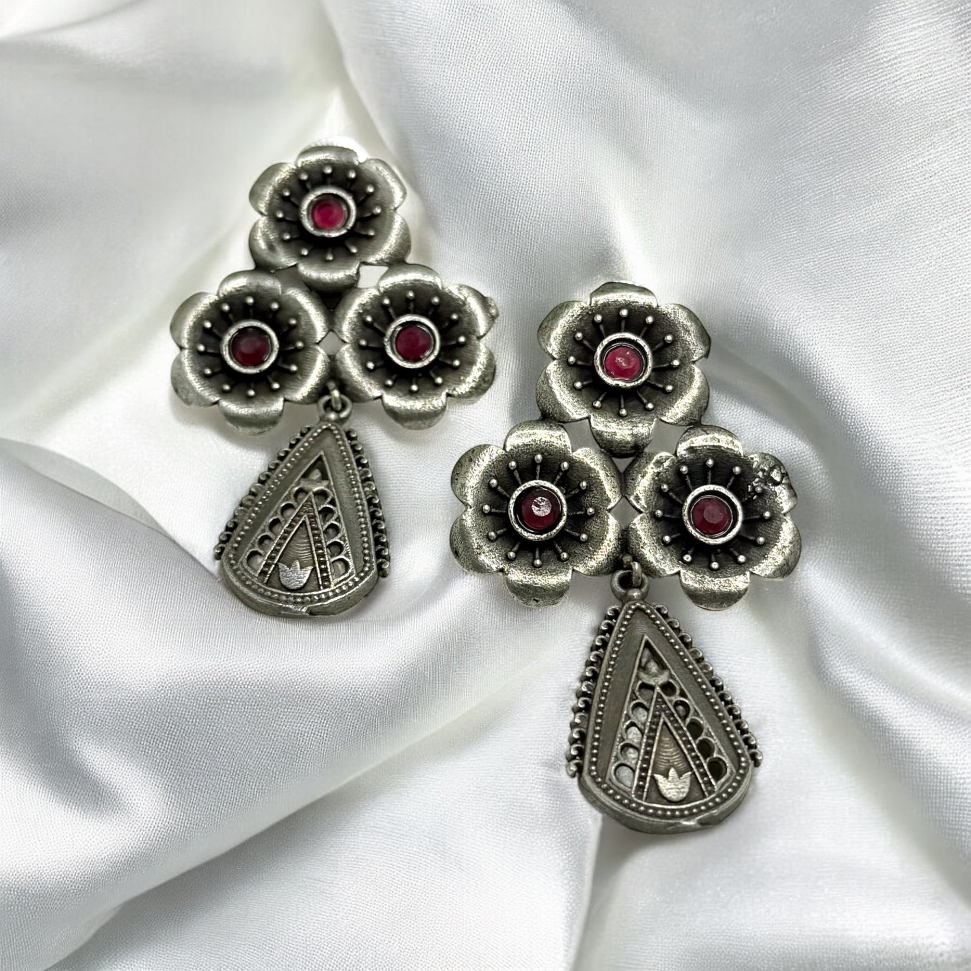 Kusumira Dangler Earring - MANKAA Ruby Earrings