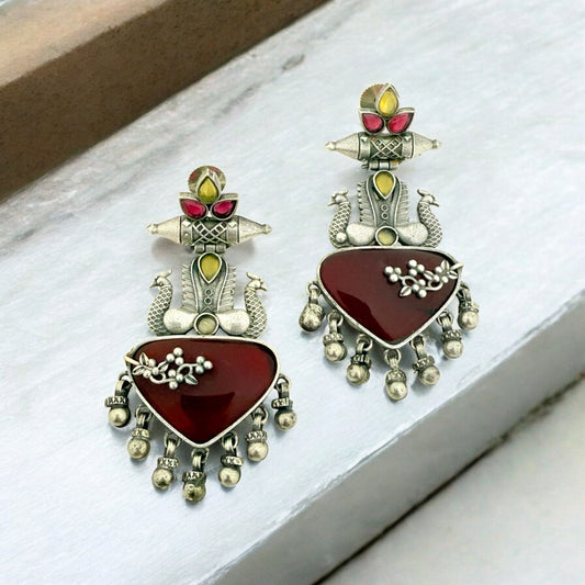 Tanvika Dangler Earring - MANKAA Ruby Earrings