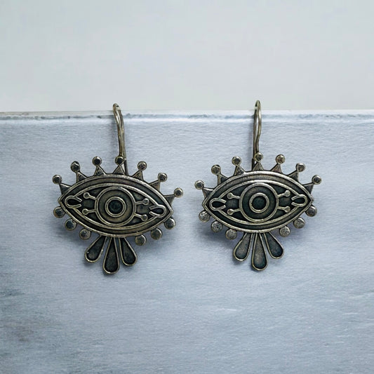 Evil eye earrings - MANKAA Silver Earrings