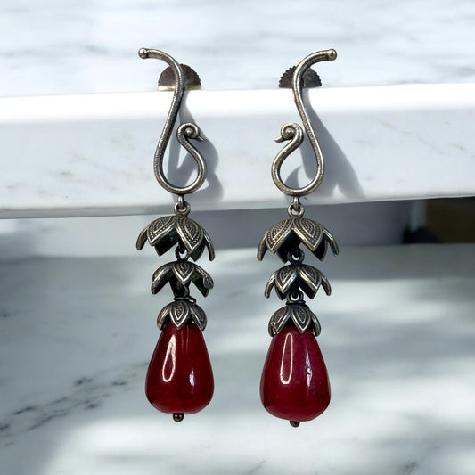 Mayuri Dangler Earring - MANKAA Ruby Earrings