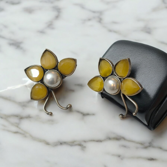 Aamara Yellow Studs - MANKAA Default Title Earrings