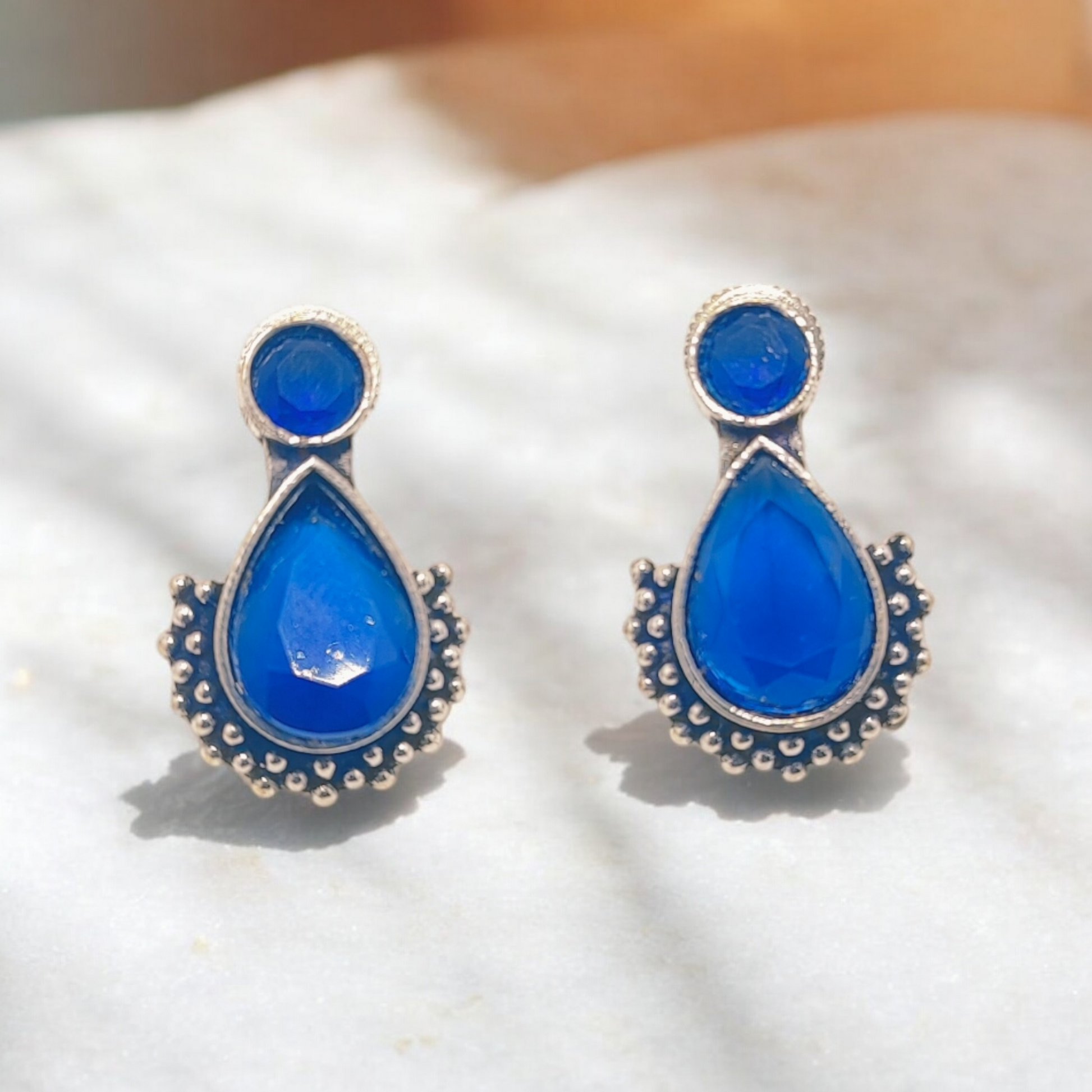 Trishika Blue Studs - MANKAA