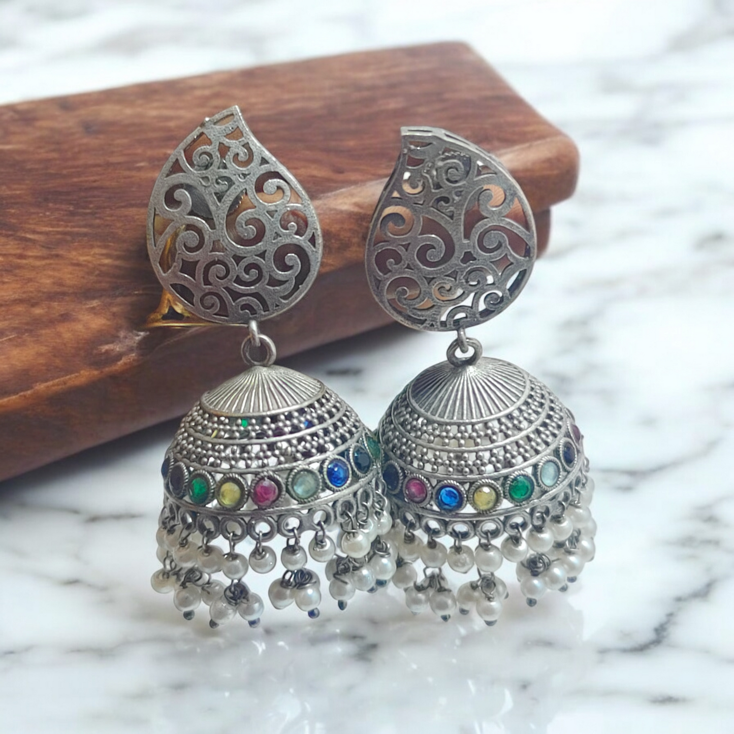 Ihita Multicoloured Jhumka - MANKAA