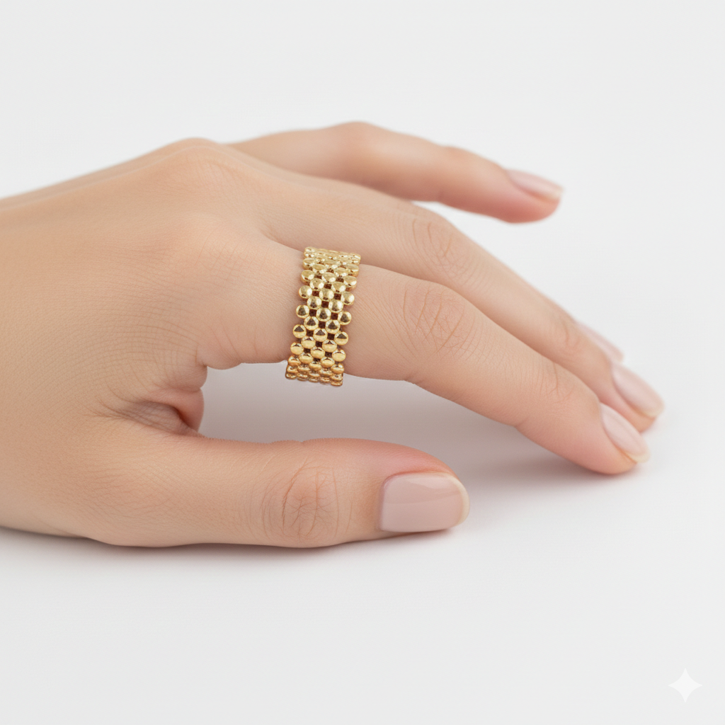 Gold Plated Anti Tarnish Women Ring 