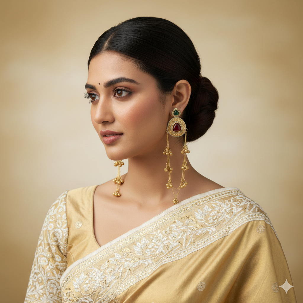 Archa Kashmiri Earrings - premium artificial earrings